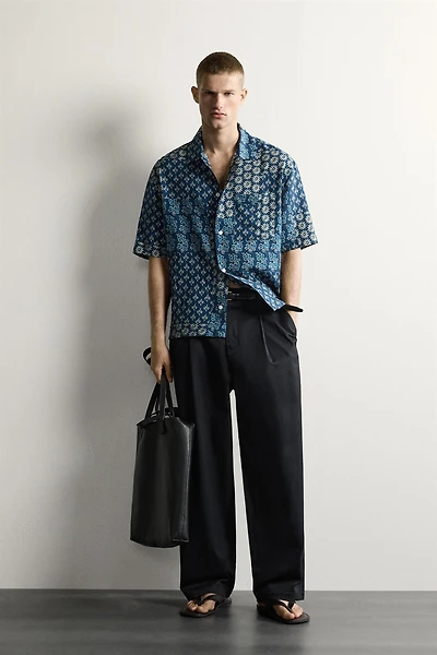 PATCHWORK PRINT RELAXED FIT SHIRT