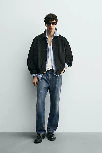 FAUX SUEDE RELAXED FIT JACKET