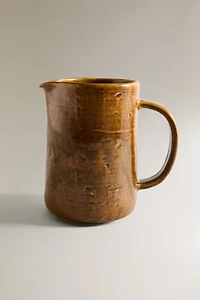 BROWN STONEWARE PITCHER