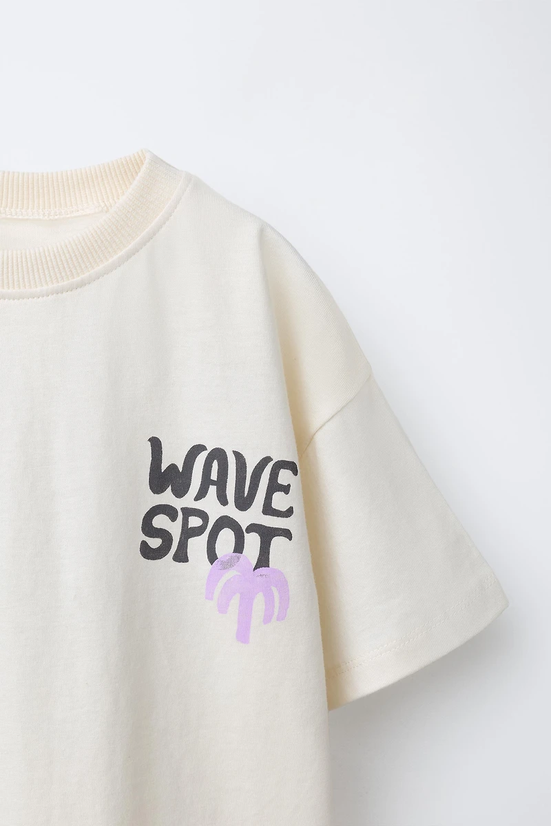 T-SHIRT À IMPRIMÉ PALMIER ET SOLEIL