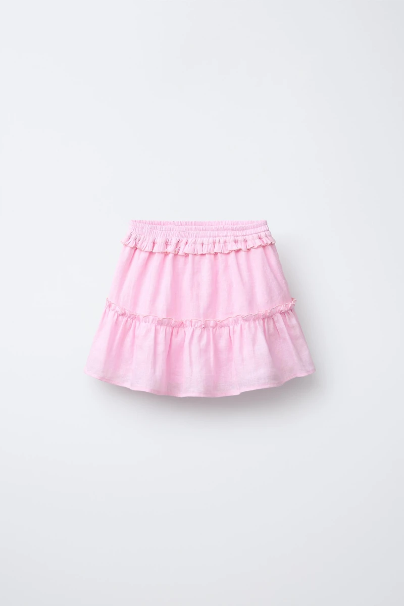 JUPE-SHORT 100 % LIN