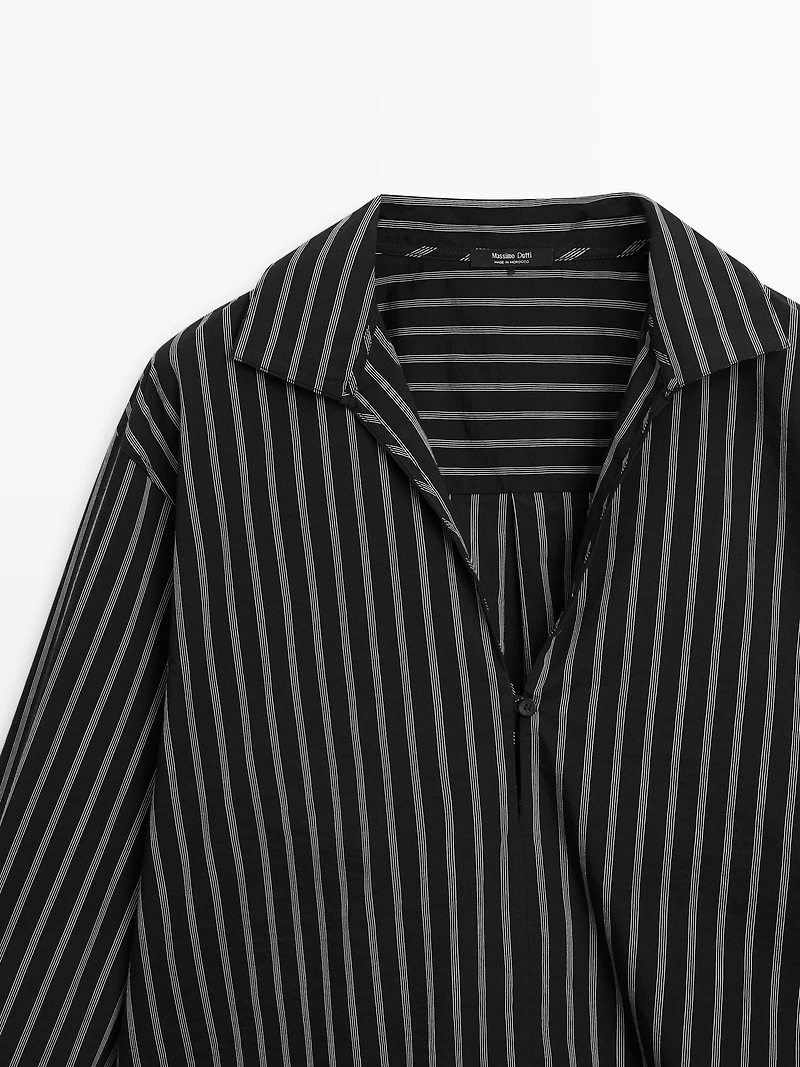 Chemise à rayures en coton mélangé