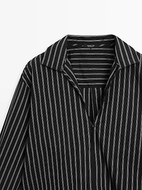Chemise à rayures en coton mélangé