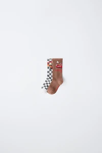 LOT DE DEUX PAIRES CHAUSSETTES MI-MOLLET CARS FLASH MCQUEEN © DISNEY/PIXAR