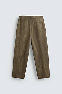 TIE-DYE PRINT PLEATED PANTS