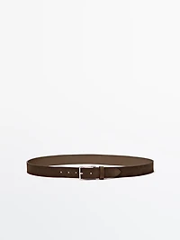 Plush nappa leather belt with nickel buckle
