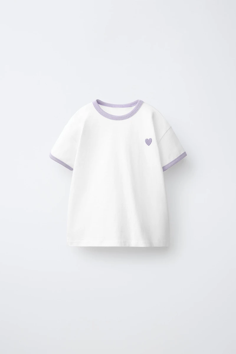 EMBROIDERED CONTRAST T-SHIRT