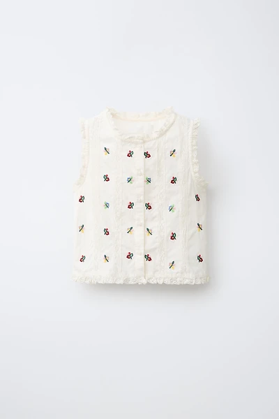 BLOUSE BRODERIES ET DENTELLE