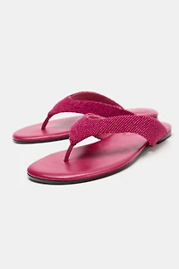 BEADED FLAT SANDALS