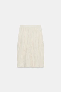 WRINKLED KNIT MIDI SKIRT