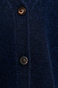 100% WOOL PUFF SLEEVE CARDIGAN