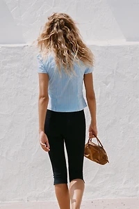 STRIPED BUTTON-UP TOP
