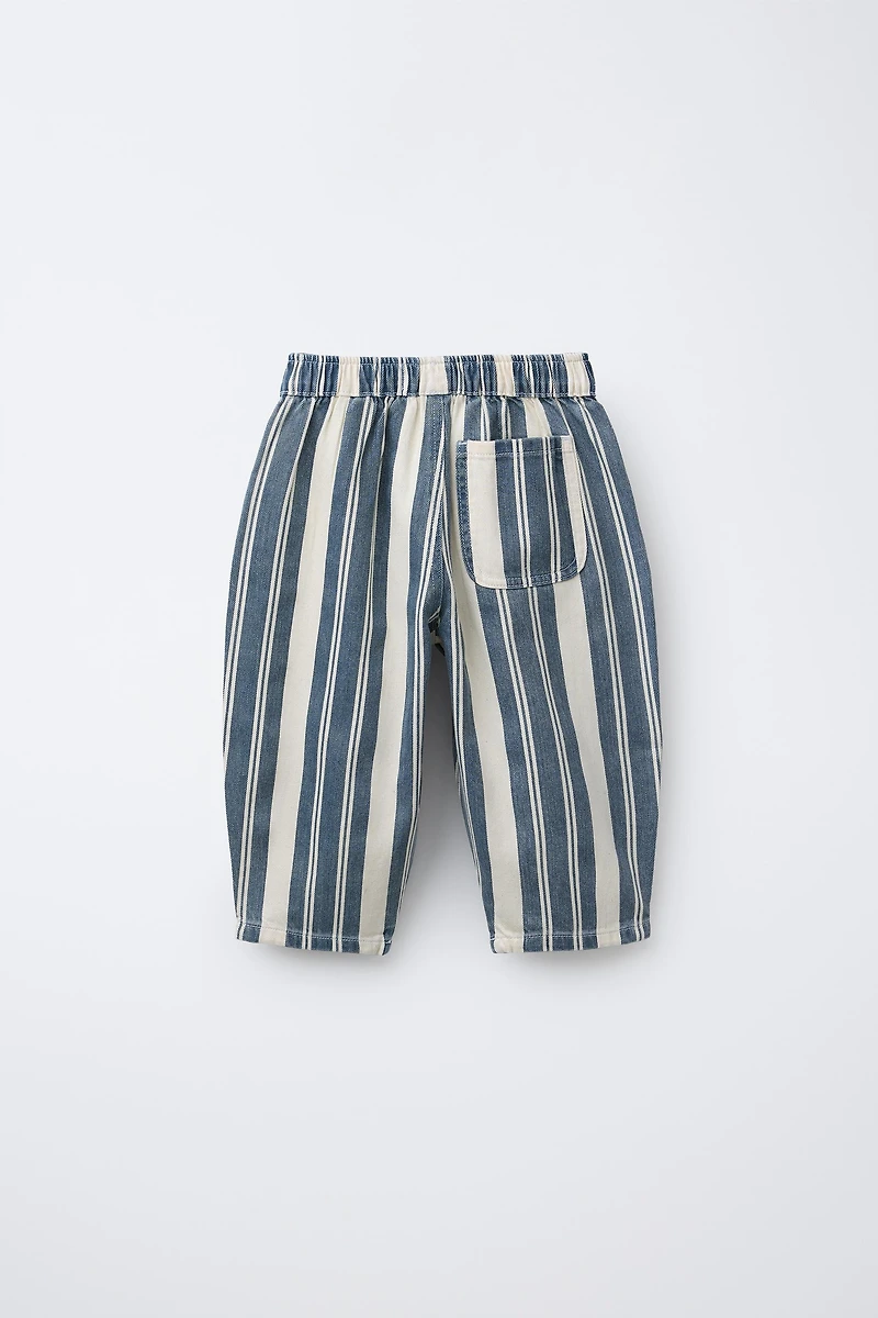 STRIPED RELAXED TWILL PANTS
