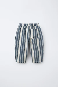 STRIPED RELAXED TWILL PANTS