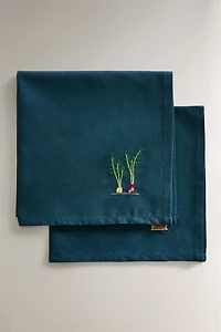 SET OF EMBROIDERED COTTON NAPKINS (SET OF 2)