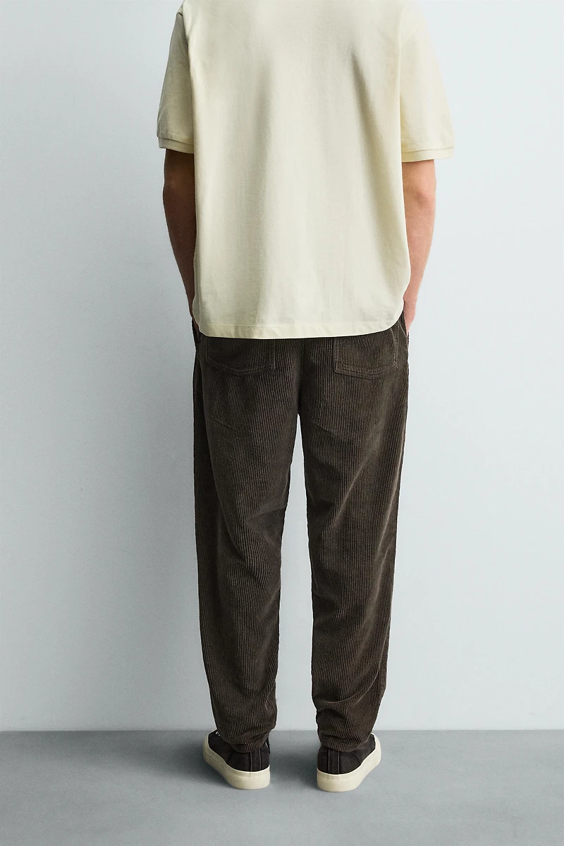 TAPERED FIT CORDUROY PANTS
