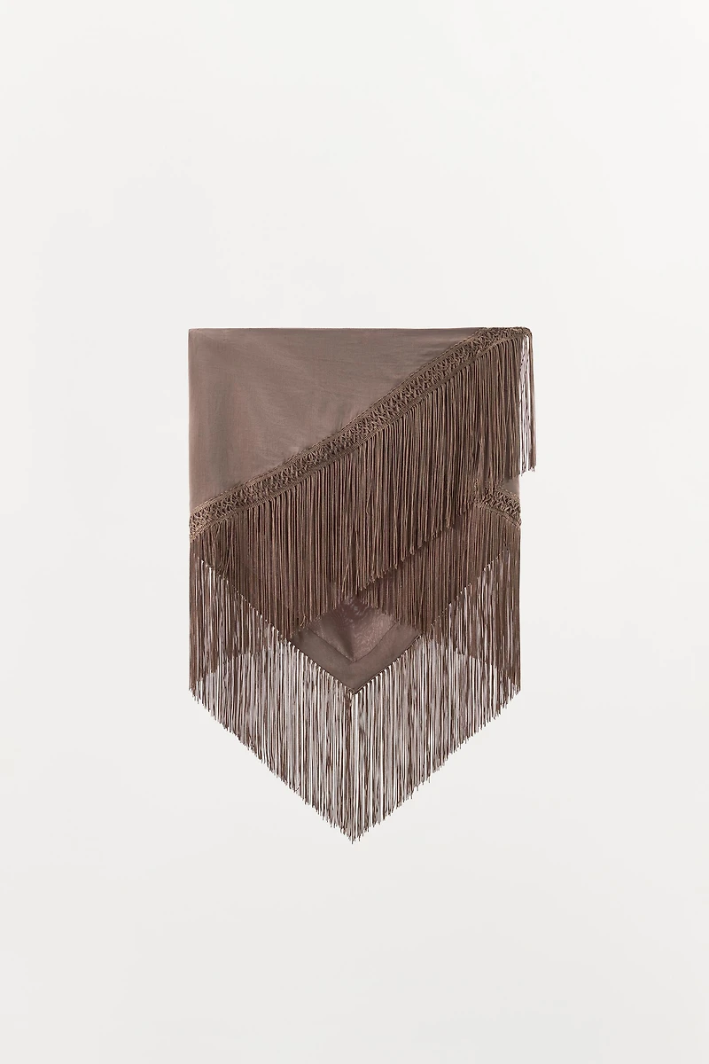 VISCOSE FRINGED SCARF