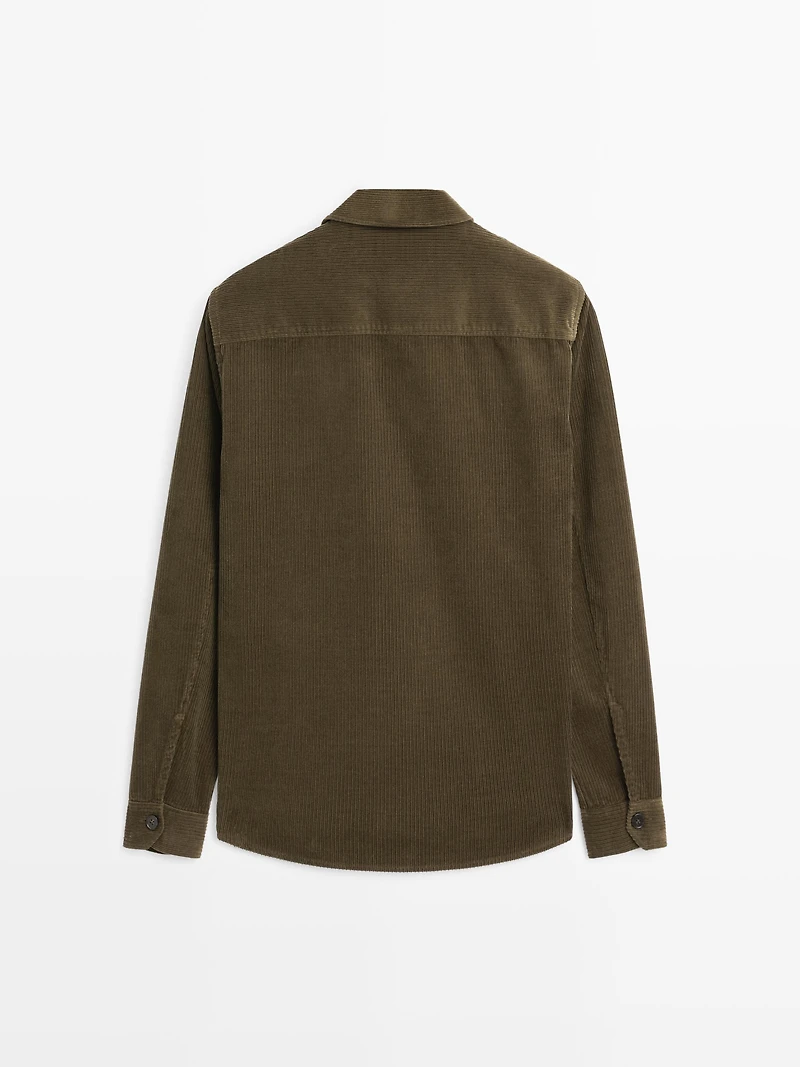 Corduroy overshirt with pockets