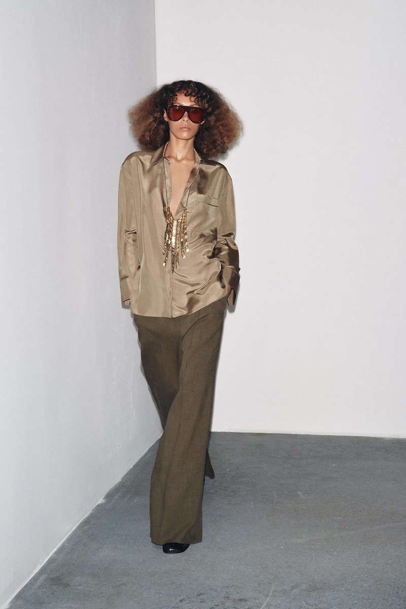 ZW COLLECTION SILK POCKET SHIRT