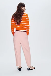 BELTED PLEATED PANTS