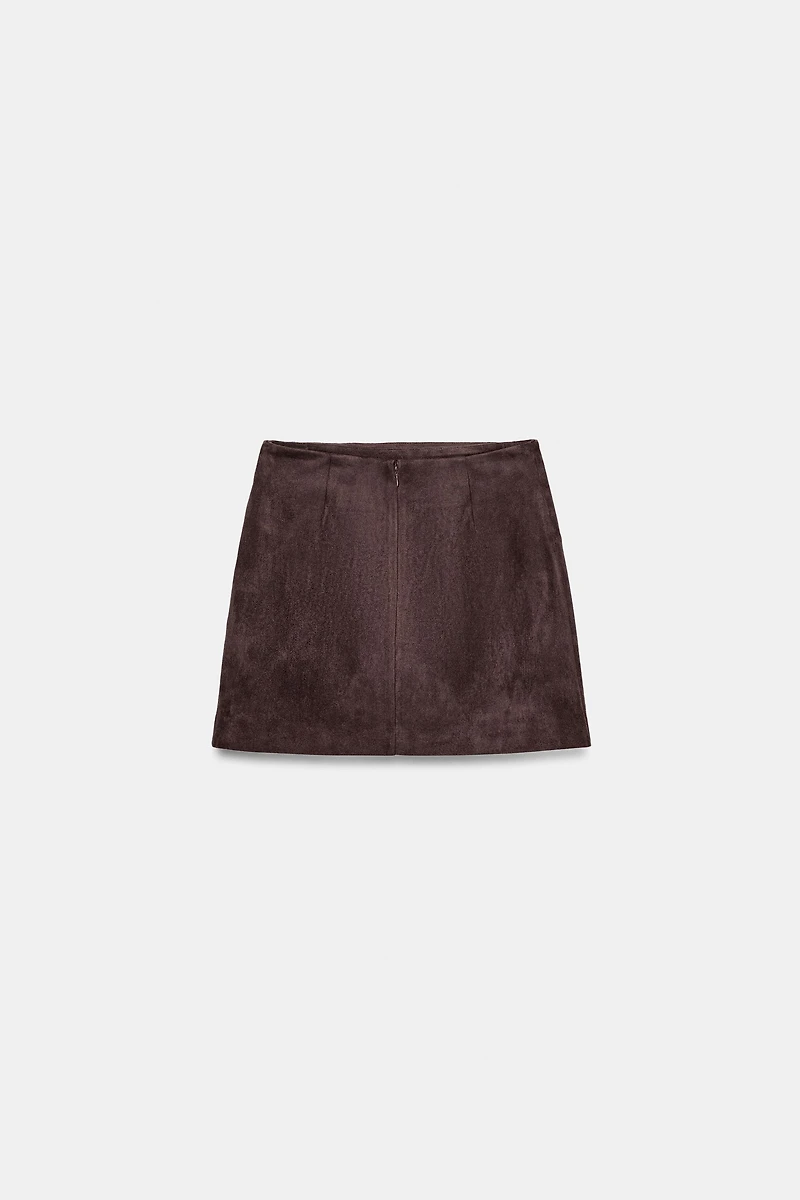 MINI JUPE EFFET DAIM BOUCLE