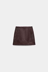 MINI JUPE EFFET DAIM BOUCLE