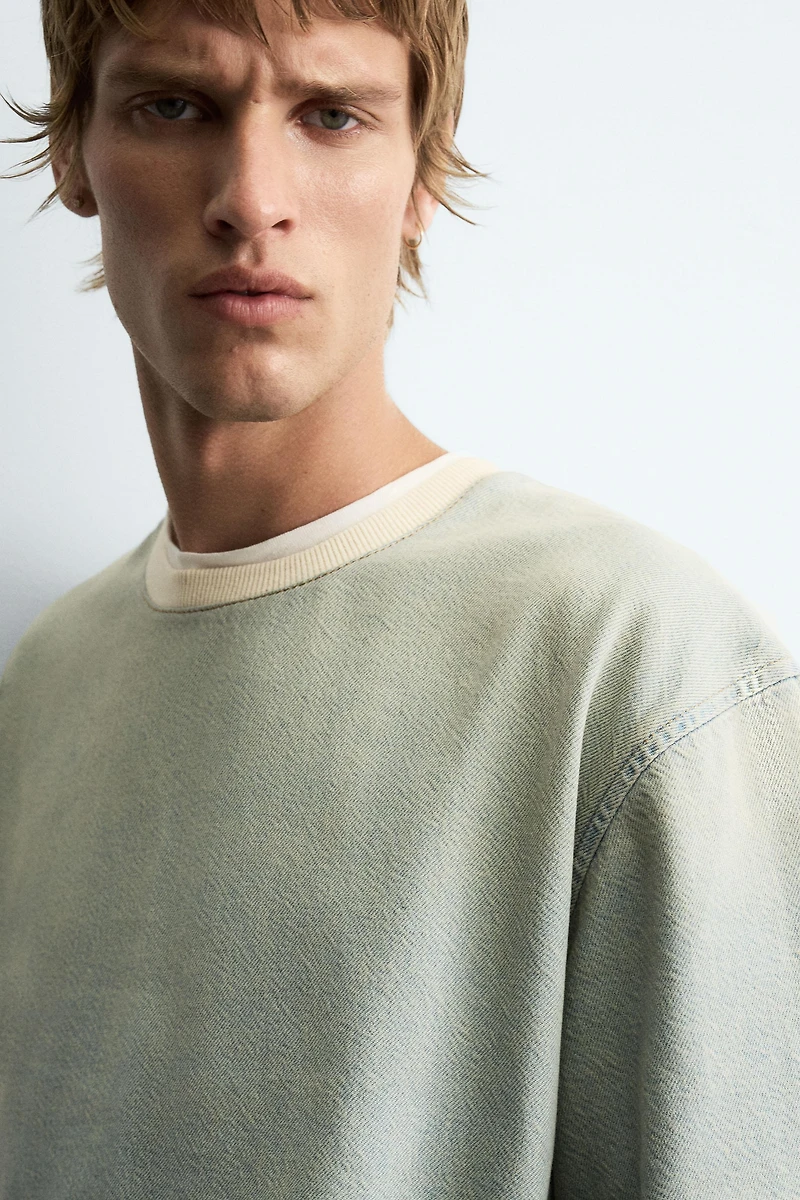 WASHED DENIM T-SHIRT