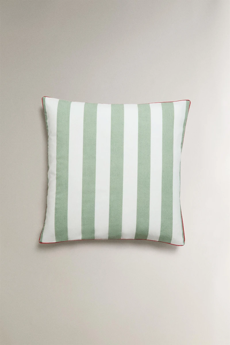 STRIPED FADED COTTON PILLOWCASE