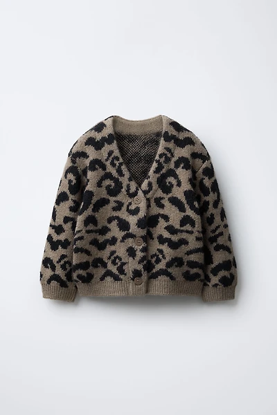 GILET EN MAILLE ANIMAL PRINT