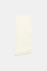 DRAPED LACE TOP