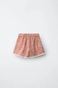 LACE EMBROIDERED FLORAL SHORTS