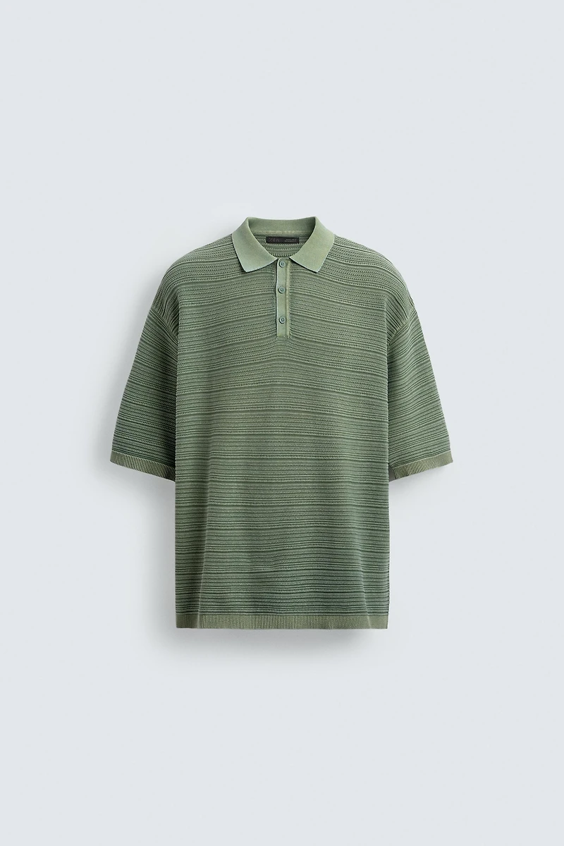 RELAXED FIT WASHED KNIT POLO