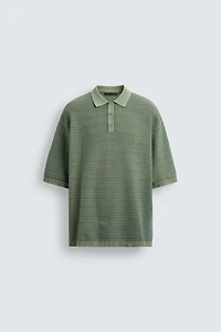 RELAXED FIT WASHED KNIT POLO