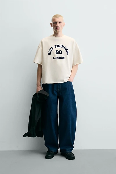 NUMBER PRINT BOXY FIT SWEATSHIRT