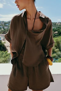 FLOWY SHORT SLEEVE SHIRT