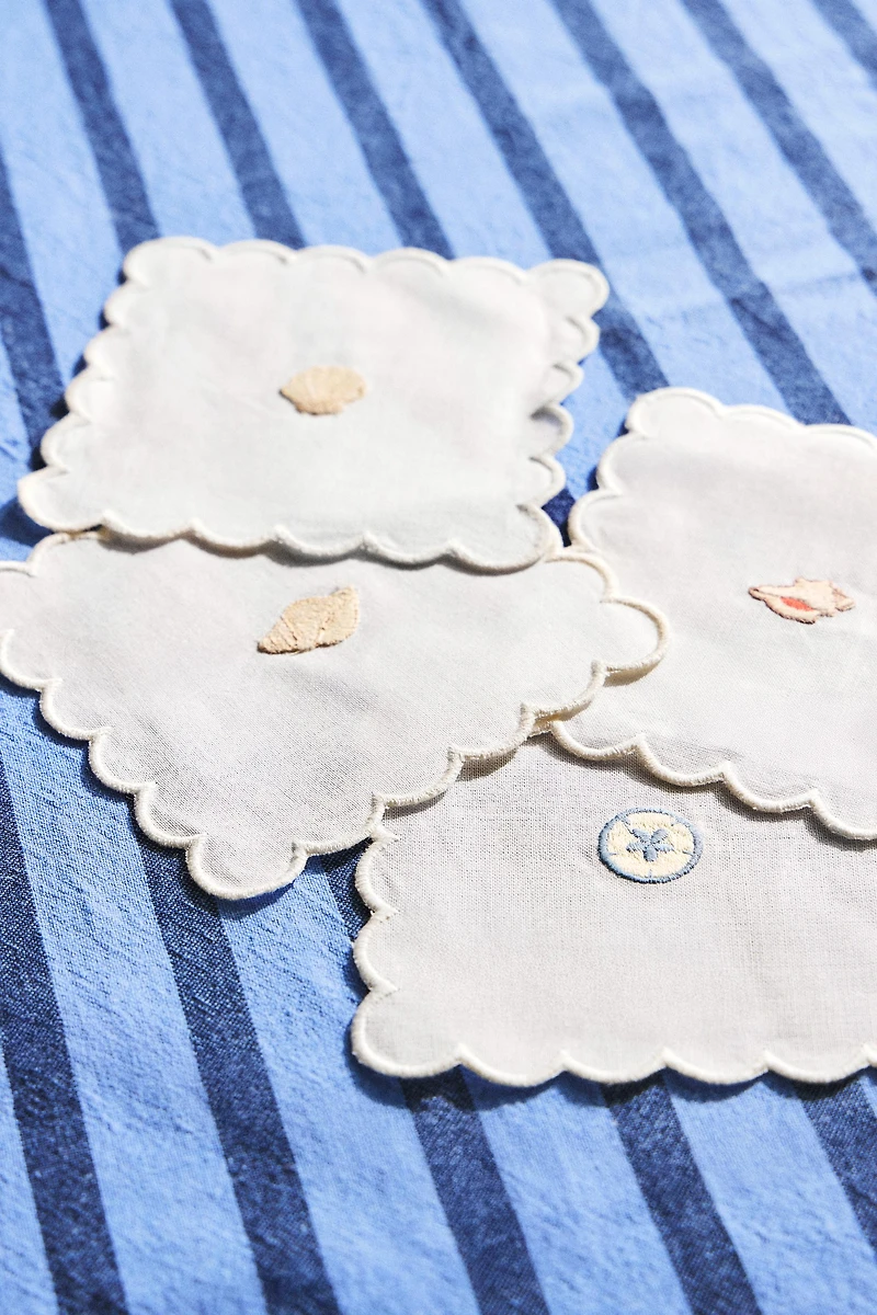 RAMIE SHELL COASTER SET (PACK OF 4)