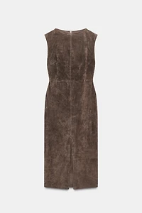 ROBE MIDI 100 % CUIR