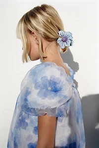 FLORAL PRINT ORGANZA DRESS