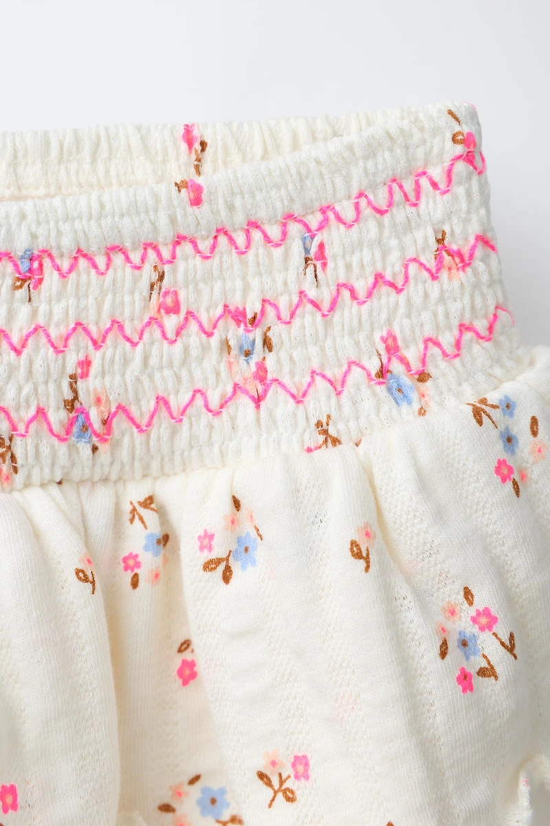 FLORAL TEXTURED SKORT