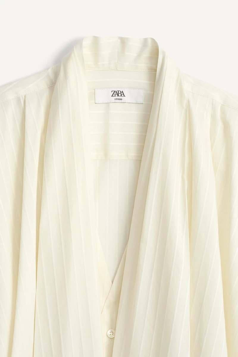 CHEMISE KIMONO JACQUARD À RAYURES