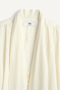 CHEMISE KIMONO JACQUARD À RAYURES