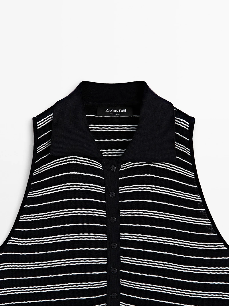 100% cotton polo shirt with striped details