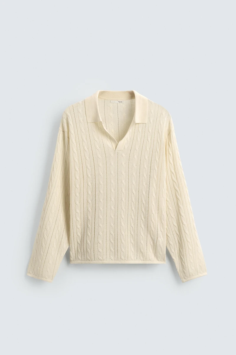 BRAIDED TEXTURED POLO