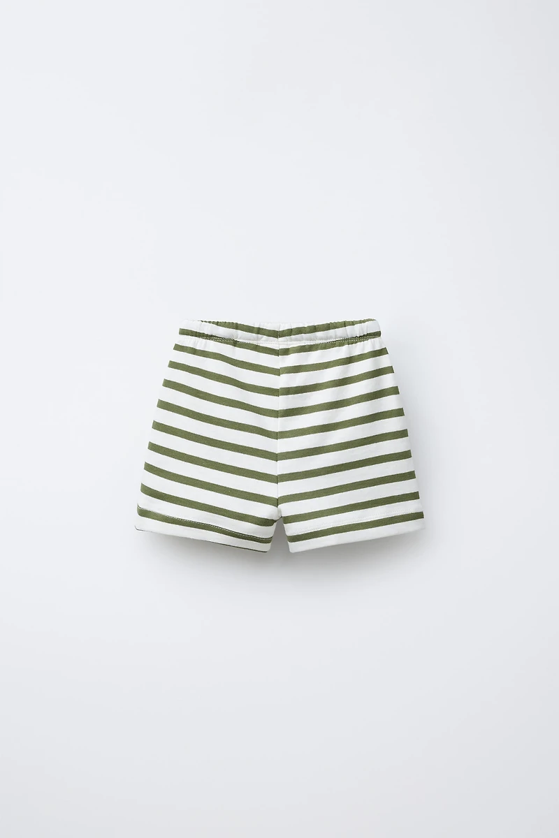 TWO-PACK STRAIGHT STRIPED AND SOLID SHORTS