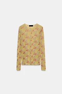 FLORAL PRINT KNIT TOP