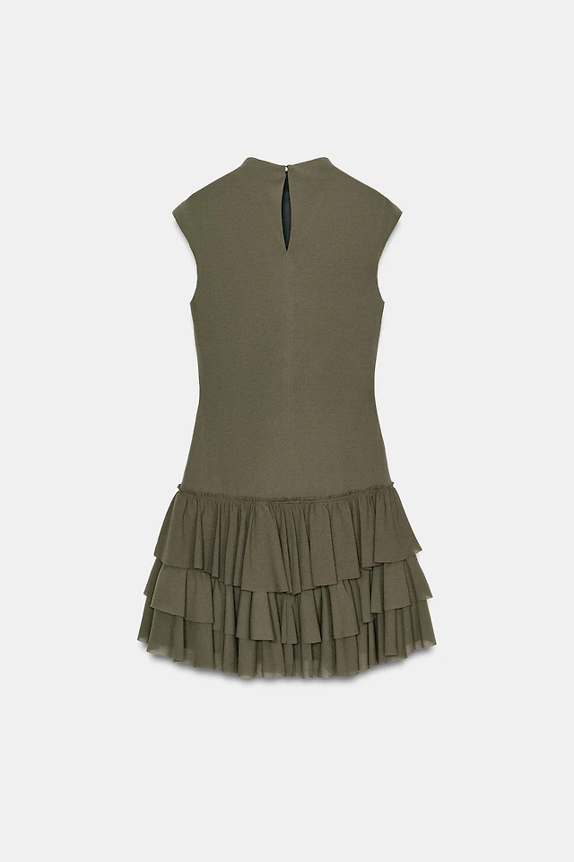Zara RUFFLED FAUX SUEDE SHORT DRESS at Mall of America in Bloomington, MN