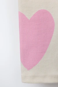 PRINTED RIBBED LEGGINGS