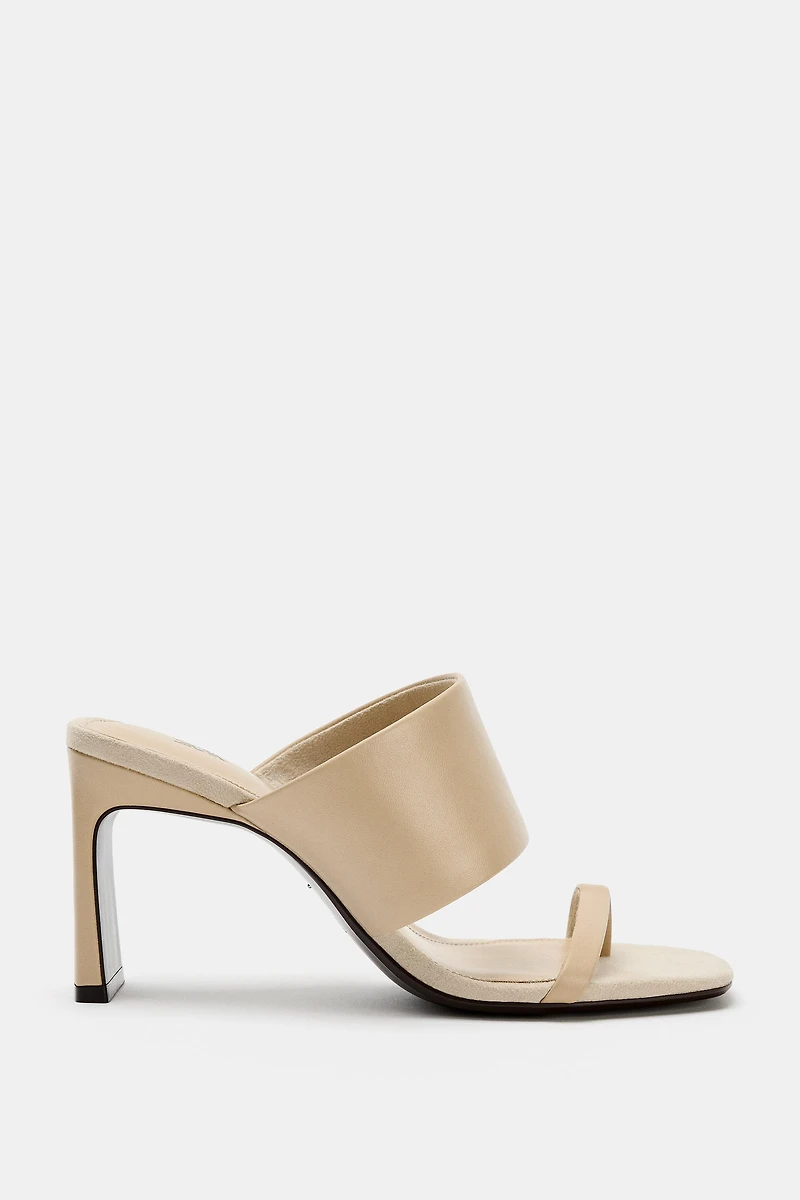 LEATHER HEELED MULES