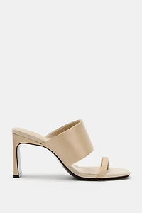 LEATHER HEELED MULES