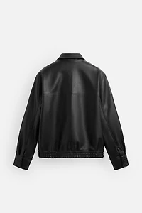 FAUX LEATHER BOMBER JACKET